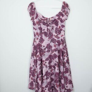 Timeless London Womens Floral Babydoll Midi Dress Size 8 Pink Cottagecore Boho‎